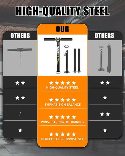 Hikeen Forearm Wrist Roller Trainer Arm Wrestling Training Belt Kit, Arm Strength Training Fitness Equipment Forearm Wrist Straps for Muscle Strength Training at Home, in The Gym or Outdoors