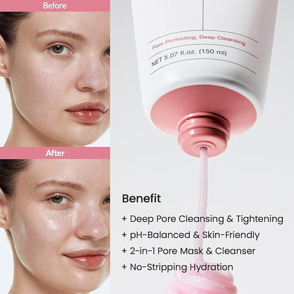 BIODANCE Collagen Mask To Foam Cleanser, Face Wash for Women, 2-in-1 Pore Mask and Hydrating Foaming Facial Cleanser for Sensitive Skin, Oily Skin, Korean Skincareㅣ5.07 fl. oz. (150 ml)