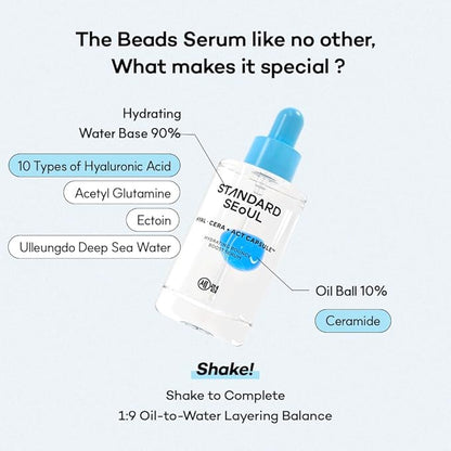 Korean Ceramide Ultra Hydrating Face Serum with 10% Ceramide Active Ball, hyaluronic acid, korean essence, Hydrating Serum, K-beauty serum (Hydrating)