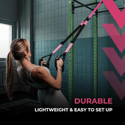 THYSOL® Resistance Trainer Pro Xtreme Straps Army | Sling Trainer Set with Adjustable Door Anchor | Fitness Home Workouts - Suitable for Travelling & for Training Indoor & Outdoor