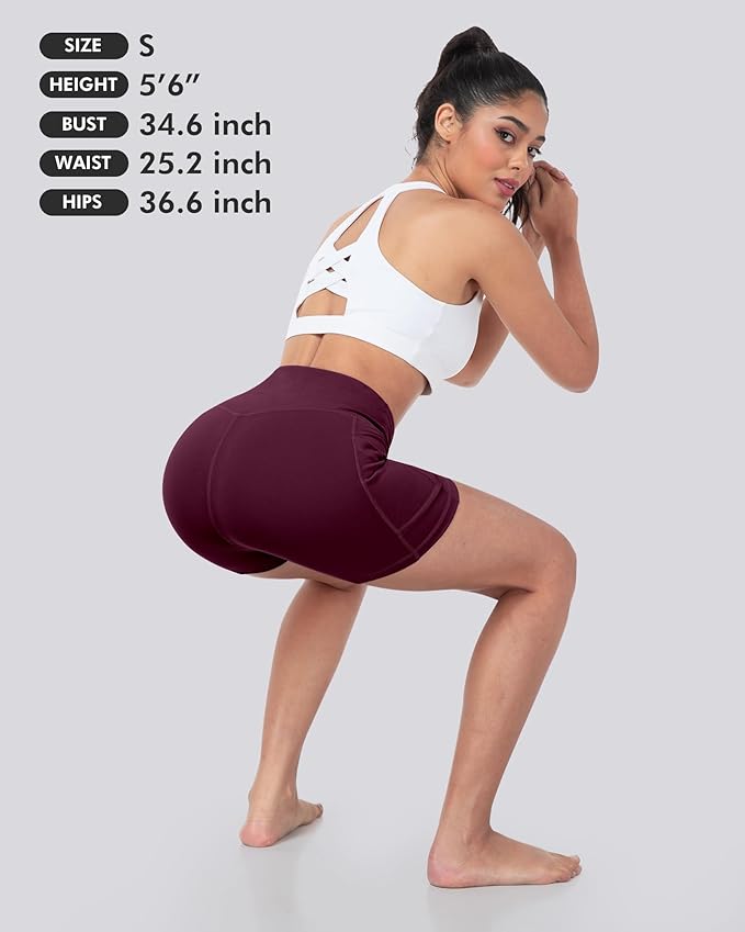 LZYVOO Biker Spandex Shorts Women, High Waisted Tummy Control Workout Yoga Shorts with Pockets