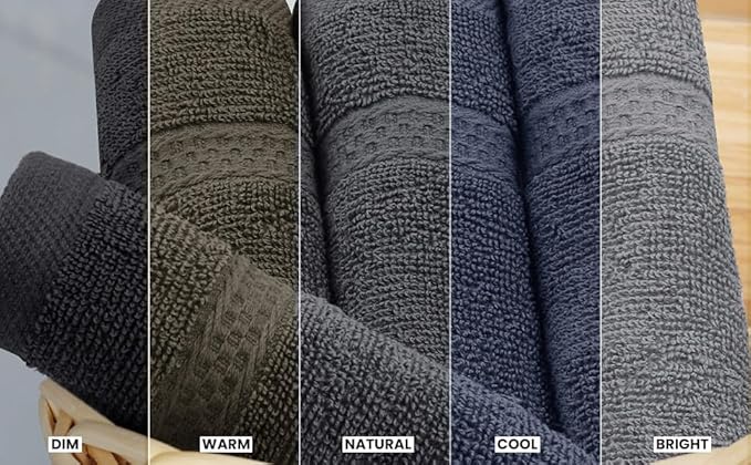 Utopia Towels 8 Piece Premium Towel Set, 2 Bath, 2 Hand, and 4 Wash Cloths, 600 GSM 100% Ring Spun Cotton, Highly Absorbent Towels for Bathroom, Gym, Hotel, and Spa, Grey