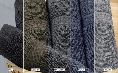 Utopia Towels 8 Piece Premium Towel Set, 2 Bath, 2 Hand, and 4 Wash Cloths, 600 GSM 100% Ring Spun Cotton, Highly Absorbent Towels for Bathroom, Gym, Hotel, and Spa, Grey