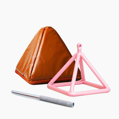 TOPFUND 5" Pink Crystal Singing Pyramid Sound Therapy Instrument with Carrying Case and Quartz Suede Mallet