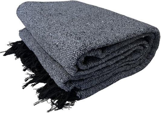 Open Road Goods Solid Color Mexican Yoga Blanket – Large Handwoven Throw for Yoga, Beach, Camping or Home – Soft and Durable Cotton Blend