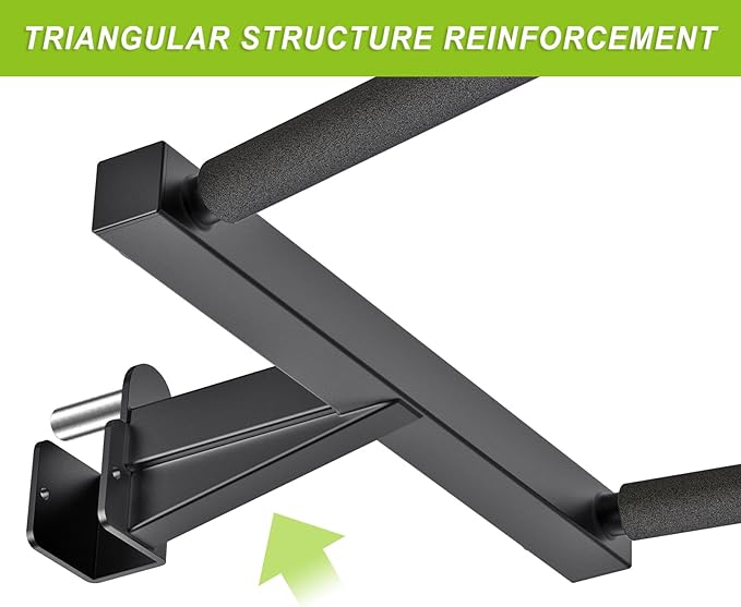 Kipika Y-Shaped Dip Bar for Power Cage with 5/8" or 1" Hole - Dip Bar Attachments for Home Gym - Heavy Duty Power Rack Attachments - Squat Rack Accessories for Strength Training