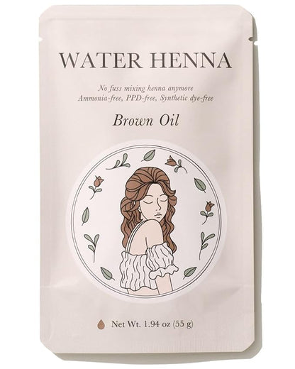 Korean Henna Hair Dye 1 Set - Quick and Easy Application, PPD-free, Synthetic dye-free liquid Formula, Hair Color Made in Korea (Brown (Henna+Indigo))