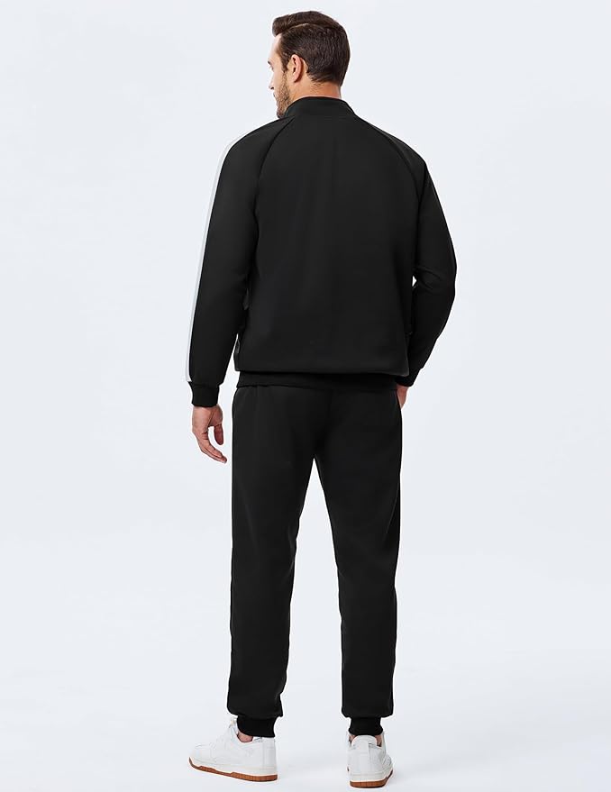 JMIERR Men's 2 Piece Casual Outfits Quarter Button Lightweight Sweatshirt Tracksuit & Joggers Sweatpants Sweatsuit Set