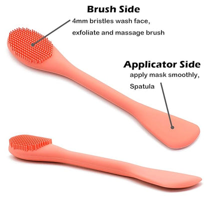 Silicone Face Mask Brush, Face Scrubber for Gentle Exfoliating & Hairless Moisturizers Applicator Tools for Apply Mud, Clay, Charcoal Mixed Mask, Cream, Lotion