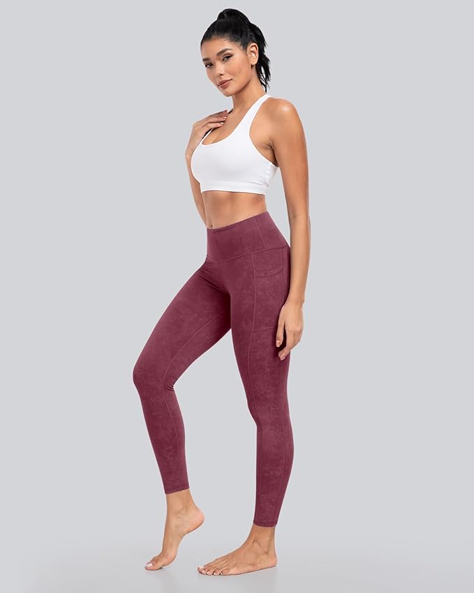 CHRLEISURE Leggings with Pockets for Women, High Waisted Tummy Control Workout Yoga Pants