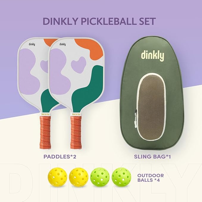 Pickleball Paddles Set of 2/4- USAPA Approved Graphite/Fiberglass Pickleball Racket, 2 Pickleball Rackets, 4 Balls and 1 Portable Carry Bag, Aesthetic Pickle Ball Set for Men Women Beginners
