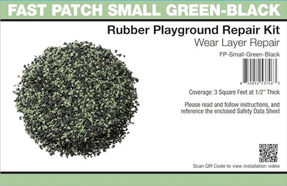 Fast Patch Poured-in-Place Surfacing Repair Kit Fix Rubber Playground (Green/Black, Small)