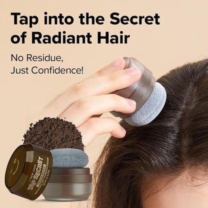 I DEW CARE Tap Secret Dry Shampoo Powder with Biotin - Tap Secret Medium Brown | Strengthening & Volumizing, Powder Type, Refillable, Travel size, Non-aerosol, Brunette, Korean Ginseng, 0.24 Oz
