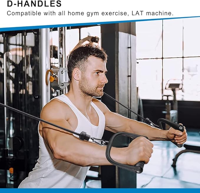 BeneLabel D Handle Cable Attachment, Cable Attachments for Gym, Non-Slip and Comfortable Grip, Solid Aluminum Alloy Handle, Suitable for Home and Gym