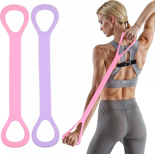 2Pcs Figure 8 Resistance Band, Elastic Bands for Working Out, Stretch Bands Foot, Leg, Hand Stretcher, Arm Exerciser Portable Home Office Elastic Ropes for Yoga Pilates Stretching