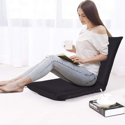 Giantex Floor Chair with Back Support, 6 Adjustable Position, Folding Sleeper Bed, Video Game Chairs for Meditation Reading Watching TV, Floor Gaming Chair, Black