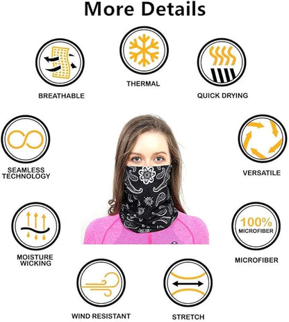 Headband Neck Gaiter Head Wrap Headwear Face Mask Magic Scarf Bandana for Men and Women