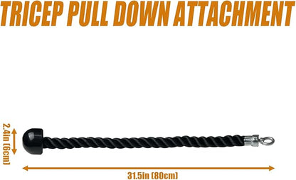 KORIKAHM Long Tricep Rope, Rope Pull Down Attachment 47 55 63Inch Length Long, Tricep Rope Cable Attachment, Tricep Pull Down Rope for Home Gym Pulley System,Cable Machine Attachment