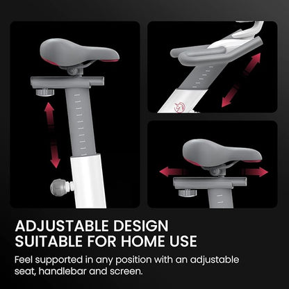 Yesoul Black Exercise Bike for Home,Smart White Cycling Bike Magnetic Stationary Bike, Low Noise Indoor Cycling Bike for Home Gym Electric Stationary Bike with Tablet Mount & Comfortable Seat Cushion for Women Apartment Workout Bike for Fitness