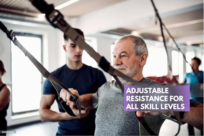 Suspension Trainer | Full Body Workout System | Strength & Resistance Training Kit with Door Anchor, Handles, and Carrying Bag – Perfect for Home, Gym, and Travel