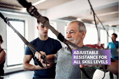 Suspension Trainer | Full Body Workout System | Strength & Resistance Training Kit with Door Anchor, Handles, and Carrying Bag – Perfect for Home, Gym, and Travel