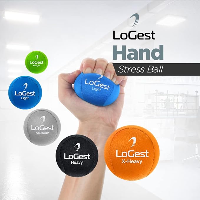 Logest Hand Stress Ball - Stress Reliever and Hand Exercise Ball - Available in 5 Levels