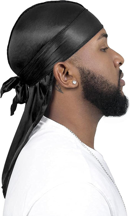 ForceWave 2 Pieces Silky Durag Pack for Men Women Waves, Premium Satin Deluxe Du-rag