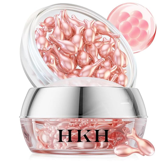 HKH Retinol Serum for Face - Anti Wrinkle Facial Serum with Vitamin C & Vitamin E, Vit A Capsule with Collagen for Women, Reduces Fine Lines, Firming Skin, moisturizing, Travel Friendly (38 Capsules)