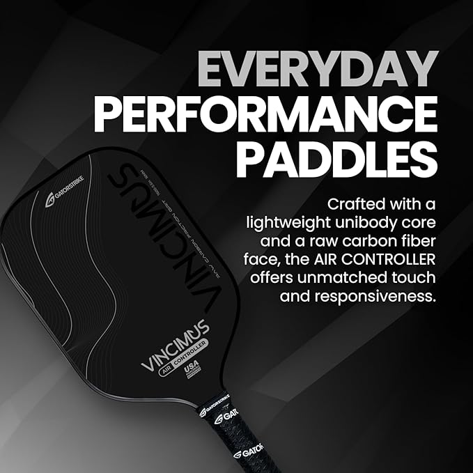 Vincimus Air Controller T600 Pickleball Paddle, T600 Carbon Fiber Pickleball Paddle with Enhance PP Honeycomb 16mm Core, 8.1oz with GatorGrit Face