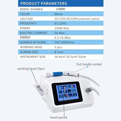 Shock Wave Therapy Machine for Joint Muscle Pain Relief Muscle and Bone Tissue 10 bar Pneumatic Therapy Machine Non-Invasive No Side Effects