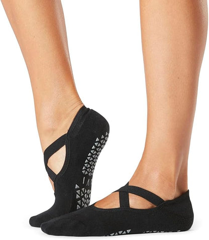 TAVI NOIR Chloe Fashion Criss-Cross Grip Socks for Barre, Pilates and Yoga