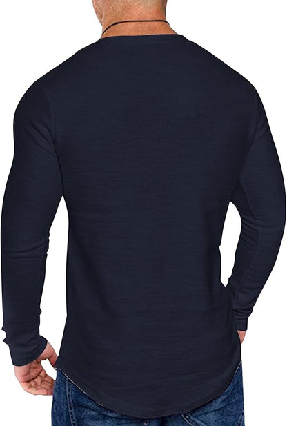 COOFANDY Men 2 Pack Muscle Fitted T Shirt Gym Workout Athletic Long Sleeves Tee