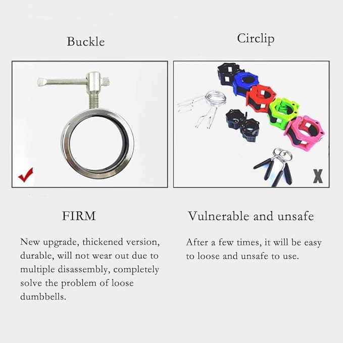 Olympic Barbell Collar for 2" Olympic Bar, Barbell Clamp Clips, Pair of Quick Release Stainless Steel Collars for Workout Weightlifting Fitness Pro Training