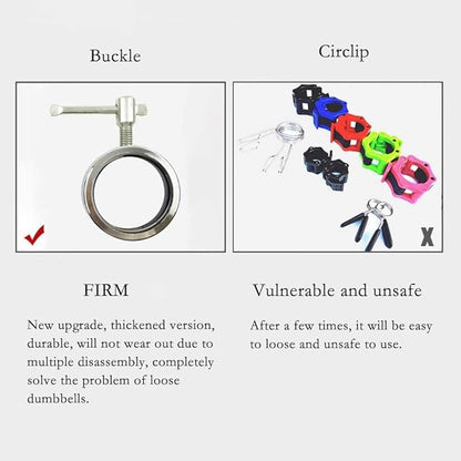Olympic Barbell Collar for 2" Olympic Bar, Barbell Clamp Clips, Pair of Quick Release Stainless Steel Collars for Workout Weightlifting Fitness Pro Training
