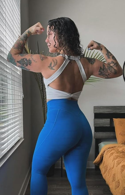 Aoxjox Women's Workout Sports Bras Twist Front Fitness Training Gym Bra Yoga Crop Lola Tank