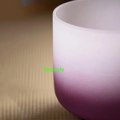 8"B 10"F 12"C Set of 3 Red Green Purple Light Color Singing Bowls Frosted Chakra Quartz Sound Healing Crystal with Travel Carry Case Bag Mallet Suede Striker O-ring