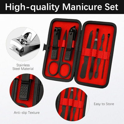 Manicure Set, Stocking Stuffers for Men, Nail Clipper Set 7 in 1 Manicure Kit Stainless Steel Nail Kit Nail Clippers Set for Men with Christmas Box Pedicure Kit Grooming Kit for Man Husband Boyfriend