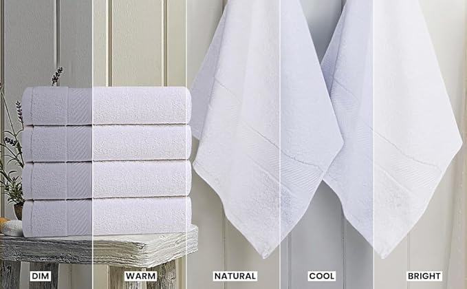 Utopia Towels 6 Pack Medium Bath Towel Set, 24 by 48 Inches, 500 GSM 100% Ring Spun Cotton, Lightweight and Highly Absorbent Quick Drying Premium Towels for Hotel, Spa and Bathroom, White