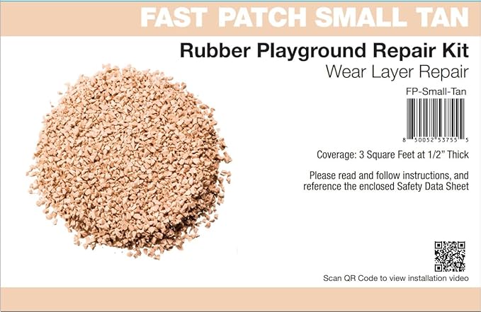 Fast Patch Poured-in-Place Surfacing Repair Kit Fix Rubber Playground (Tan, Small)