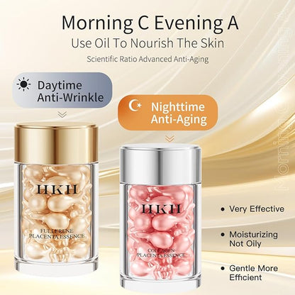 Retinol Anti-Aging Serum for Face (30 Capsules) – Vitamin C & Retinol Night Treatment, Collagen Boosting Wrinkle Repair, Firming & Hydrating Skin, Travel-Friendly, Smooth & Radiant Skin for Women