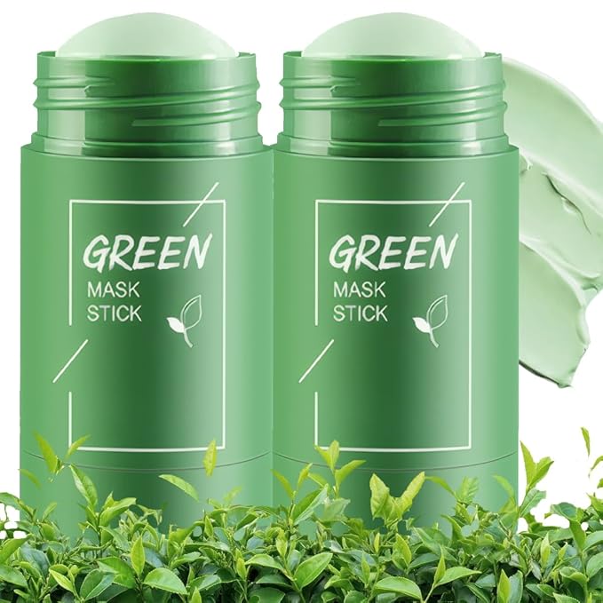 2Pcs Clay Mask For Face, Blackhead Remover For Face, Deep Pore Cleansing, Moisturizing, Skincare Facial Mask for Refining Pores and Controlling Oil (A03#2Pcs Green Tea)