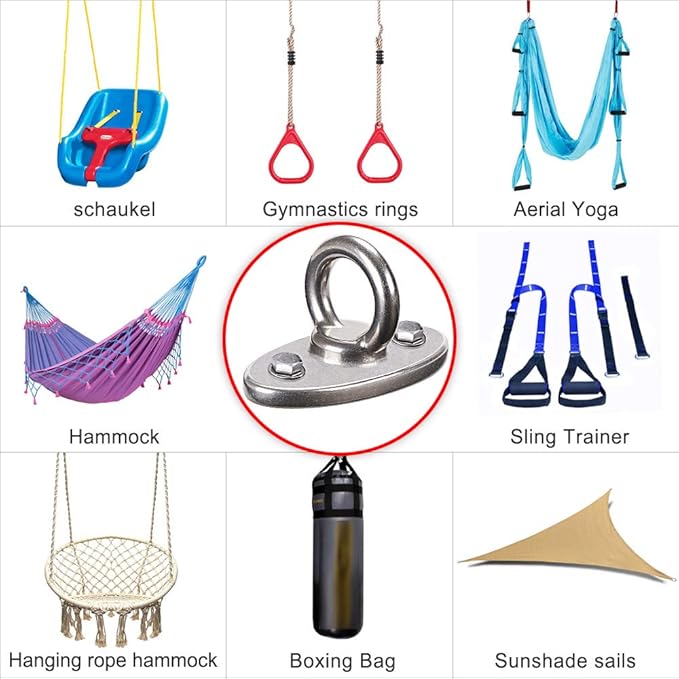 BeneLabel Wall Ceiling Mount Bracket for Suspension Strap Trainer, 2800lb Capacity, Body Weight Strength Training Systems, Aerial Yoga Swing, Resistance Band,Hammock,Battle Rope, Boxing Equipment