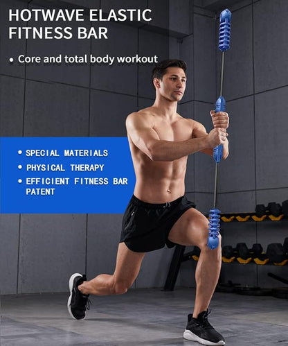 Hotwave Elastic Fitness Bar,Vibration Stick,Body Physical Therapy,Core Strength Training,Power Twister for Arm, Exercise in Home Gym