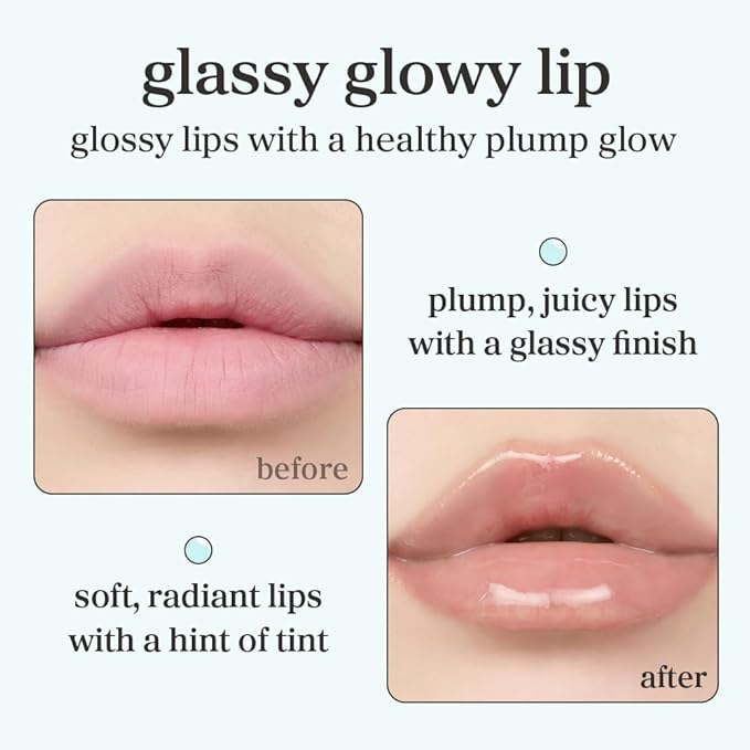 NOONI Korean Lip Oil - Applemint | Long-Lasting, Moisturizing, Plumping, Revitalizing for Dry Lips, Waterproof, No Peel Off, Hydrating, Nourishing Crystal Clear, 0.12 FL Oz