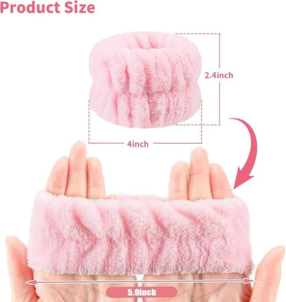 8Pcs Microfiber Wrist Bands for Washing Face, Absorbent Face Washing Wristbands, Spa Wristbands for Face Washing, Wrist Towels for Washing Face, Prevent Water from Spilling Down Your Arms.