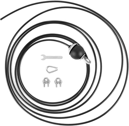 QWORK Fitness Pulley Cable 197 Inch - Adjustable Home Gym Cable Pulley System Replacement, 500lb Capacity Steel Wire Rope for Pulley Machine Accessories