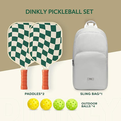 Pickleball Paddles Set of 2/4- USAPA Approved Graphite/Fiberglass Pickleball Racket, 2 Pickleball Rackets, 4 Balls and 1 Portable Carry Bag, Aesthetic Pickle Ball Set for Men Women Beginners