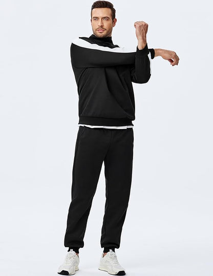 JMIERR Men's 2 Piece Casual Outfits Quarter Button Lightweight Sweatshirt Tracksuit & Joggers Sweatpants Sweatsuit Set