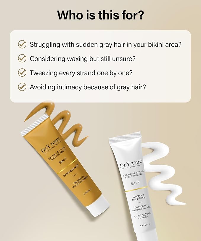 Color for Hair ‘Down There’, Cream Type, Natural Black-Brown Color, Easy to Apply, 3-Minute Touch-Up