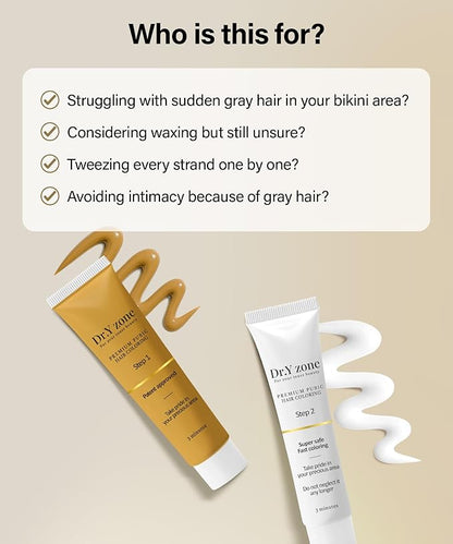 Color for Hair ‘Down There’, Cream Type, Natural Black-Brown Color, Easy to Apply, 3-Minute Touch-Up